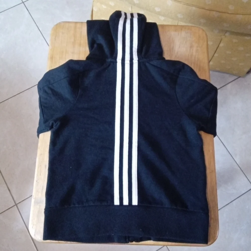 Adidas NWOT Kids Toddler Zip Up Hoodie Classic Bla - Picture 2 of 3